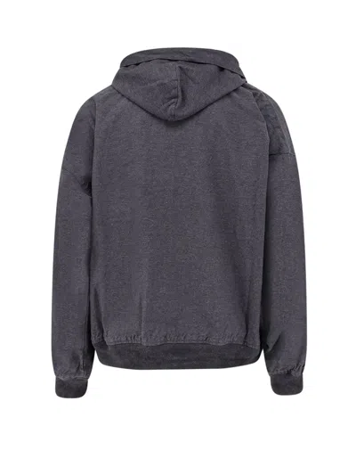 Balenciaga Men Grey Sweatshirt With Fixed Hood And Logo Detail On The Front In Cotton Man In Gray