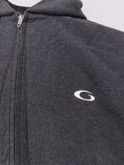 Balenciaga Men Grey Sweatshirt With Fixed Hood And Logo Detail On The Front In Cotton Man In Gray