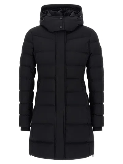 Moose Knuckles Watershed 3 Water Resistant 800 Fill Power Down Puffer Coat With Genuine Shearling Tr In Black