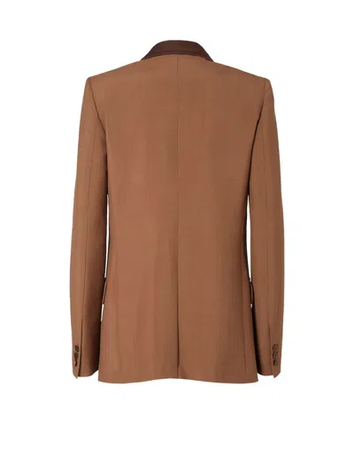 Fendi Women Single-breasted Tailored Blazer In Brown