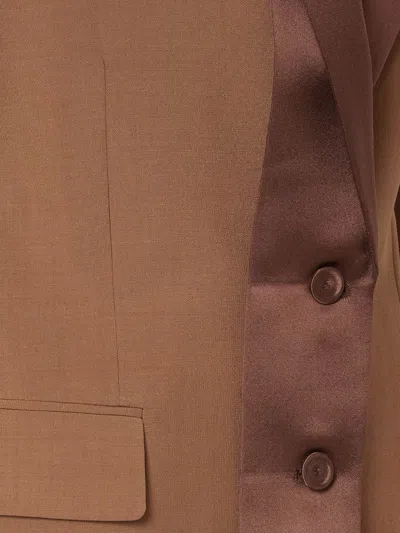 Fendi Women Single-breasted Tailored Blazer In Brown