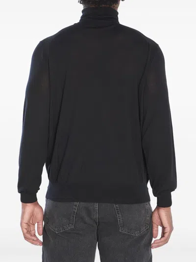 Saint Laurent Wool Turtleneck Sweater Ribbed Collar In Multi