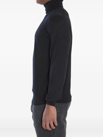 Saint Laurent Wool Turtleneck Sweater Ribbed Collar In Multi