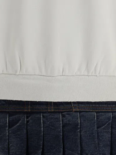 Balenciaga Hybrid Dress In Cotton Jersey And Denim In Multi