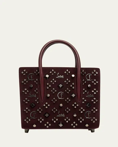 Christian Louboutin Paloma Medium Top-handle Bag In Suede With Loubinthesky Spikes