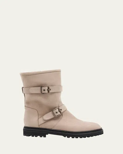 Manolo Blahnik Sulaltrosa Nubuck Lug-sole Boots In Brown