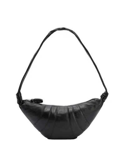 Lemaire Cross-body Bag With Adjustable Strap And Textured Finish In Black