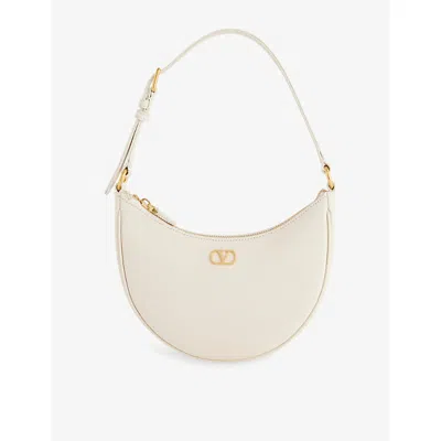 Valentino Womens Light Ivory Vlogo Signature Mini Leather Hobo Bag In White