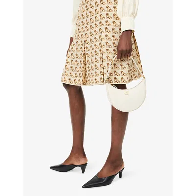 Valentino Womens Light Ivory Vlogo Signature Mini Leather Hobo Bag In White