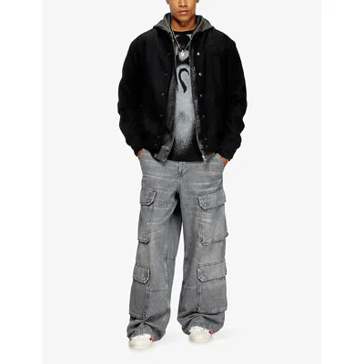 Diesel Bomber Jacket With Embroidered Logo In Black