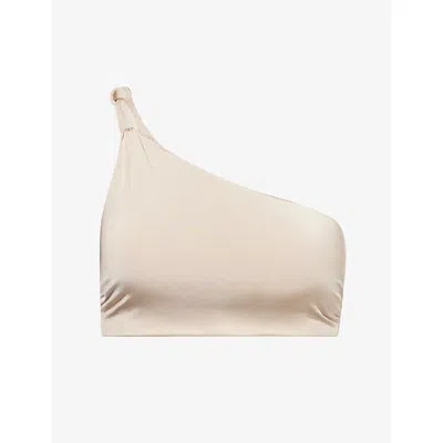 Max Mara Womens Beige Alisia Asymmetric Bikini Top In Neutral