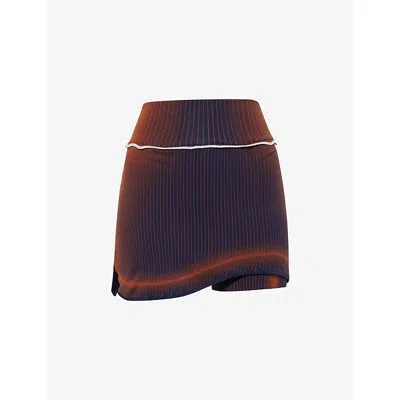 Ph5 Womens Masada Brown Tennis Graphic-pattern Stretch-knit Skort In Multi