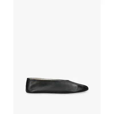 The Row Stella Nappa Leather Ballerinas In Black