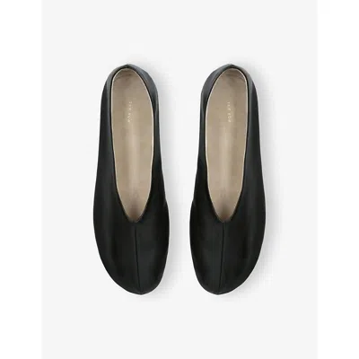The Row Stella Nappa Leather Ballerinas In Black