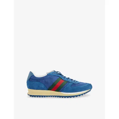 Gucci Stripe Logo Sneakers In Blue