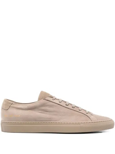 Common Projects Achilles Tonal Suede Leather Sneakers In Gray