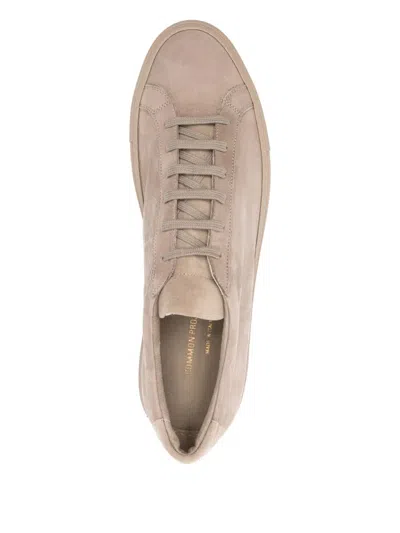 Common Projects Achilles Tonal Suede Leather Sneakers In Gray