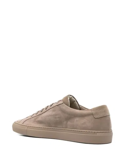 Common Projects Achilles Tonal Suede Leather Sneakers In Gray