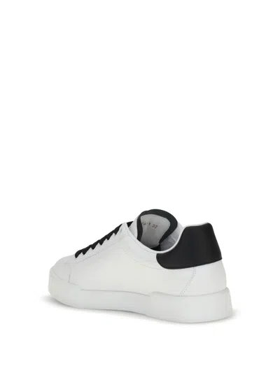 Dolce & Gabbana Calfskin Portofino Light Strobel Sneakers In White