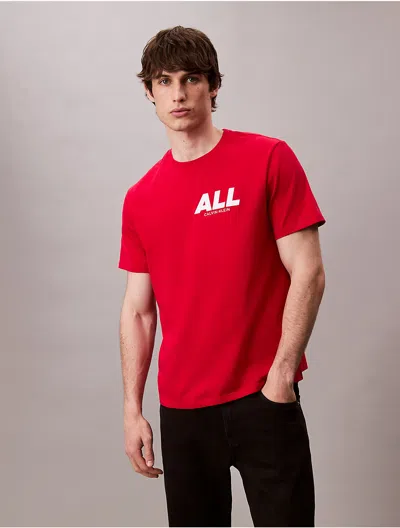 Calvin Klein Jeans Est.1978 Calvin Klein Men's All Graphic Relaxed T-shirt In Red