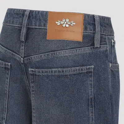 Simone Rocha Distressed Straight Leg Jeans Women In Blue