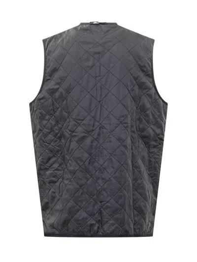 Barbour Quilted Sleeveless Vest Front Pockets In Black