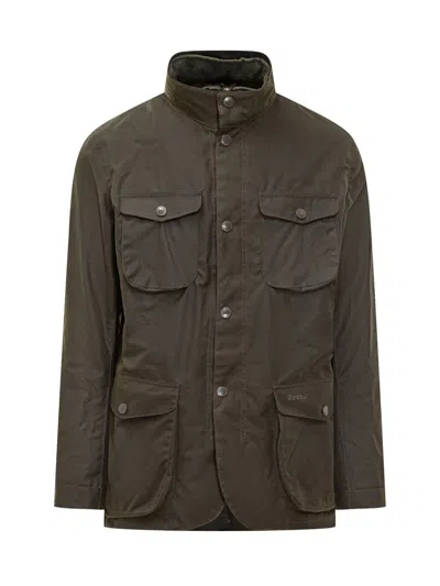 Barbour Green Waxed Cotton Jacket In Green
