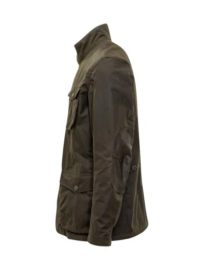 Barbour Green Waxed Cotton Jacket In Green