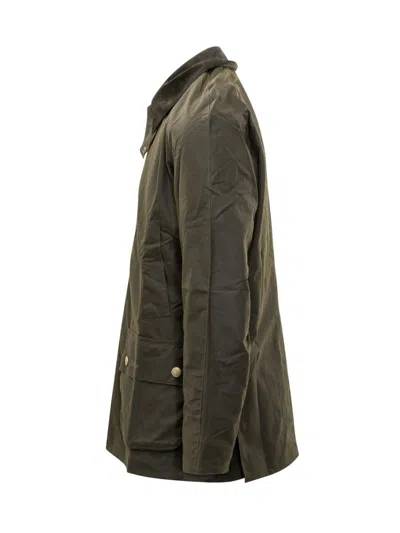 Barbour Green Waxed Jacket In Green