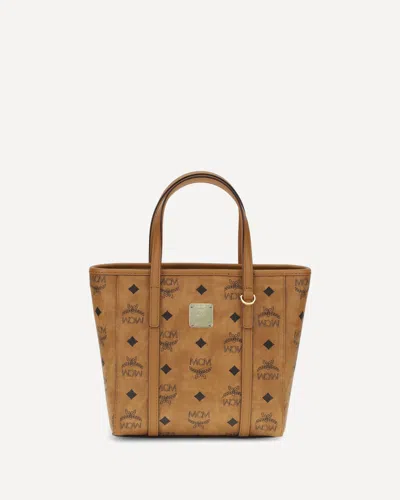 Mcm Structured Brown Tote Bag With Versatile Carry Options In Brown