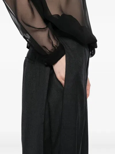 Jnby Wool Jacquard Trousers In Black