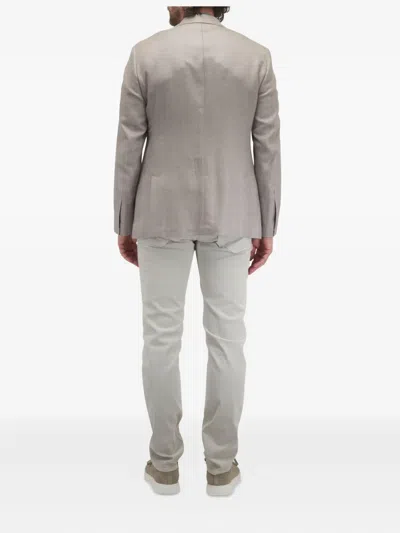 人字斜纹针织图案西装夹克