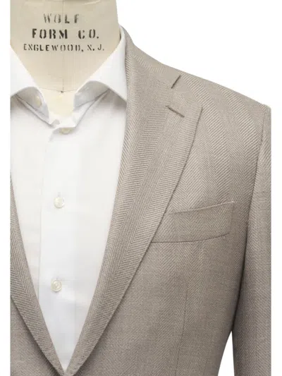 人字斜纹针织图案西装夹克