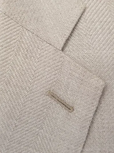 人字斜纹针织图案西装夹克