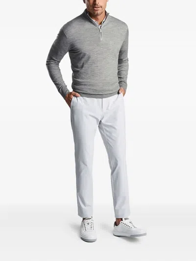 Peter Millar Half-zip Sweater In Gray