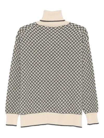 Drumohr Geometric-pattern Turtleneck Sweater In Neutral