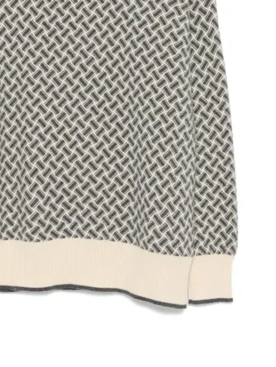 Drumohr Geometric-pattern Turtleneck Sweater In Neutral