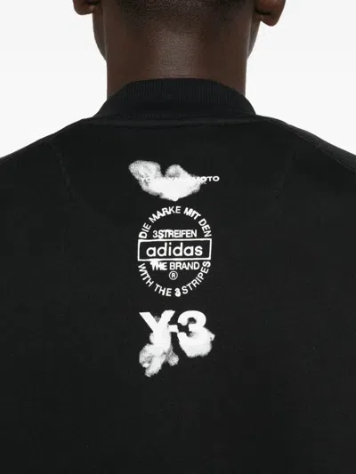 Y-3 Adidas Logo Cotton Sweatshirt In Black