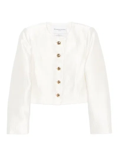 Brandon Maxwell Single-breasted Silk Jacket In Neutral