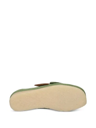 Clarks Originals Green Wallabee Derbys In Apple Suede