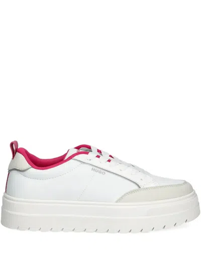 Hugo Boss Platform-sole Sneakers In White