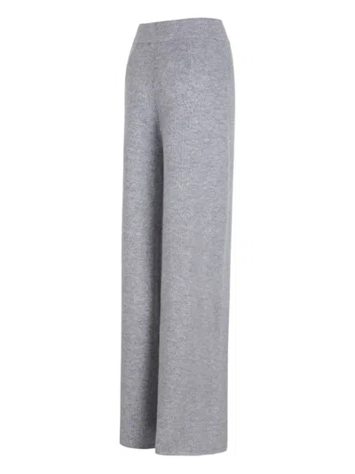 Max Mara Cashmere Wool Trousers In Gray