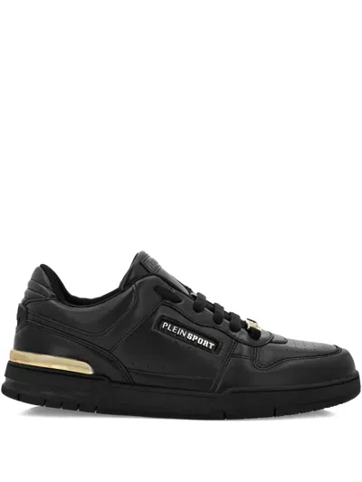 Plein Sport Tiger.x Leather Sneakers In Black