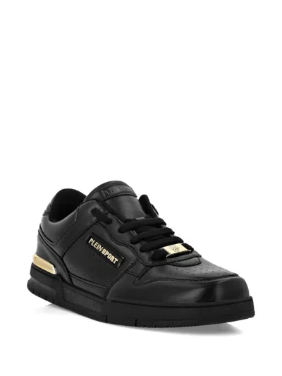 Plein Sport Tiger.x Leather Sneakers In Black