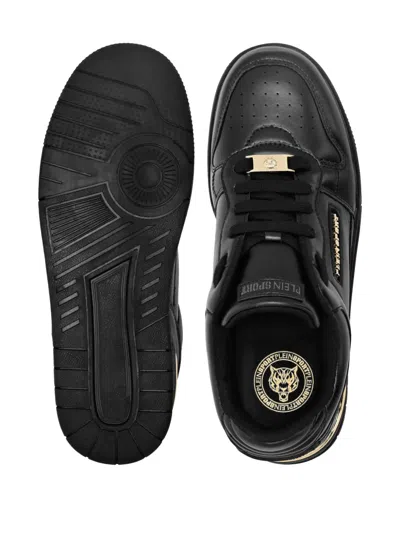 Plein Sport Tiger.x Leather Sneakers In Black