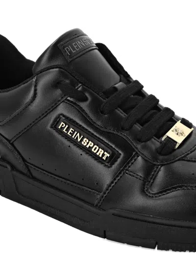 Plein Sport Tiger.x Leather Sneakers In Black