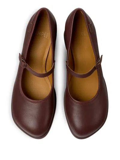 Camper Buckle-strap Block-heel Loafers In Red