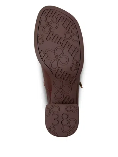 Camper Buckle-strap Block-heel Loafers In Red