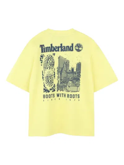 Timberland Logo-print Short-sleeves T-shirt In Yellow