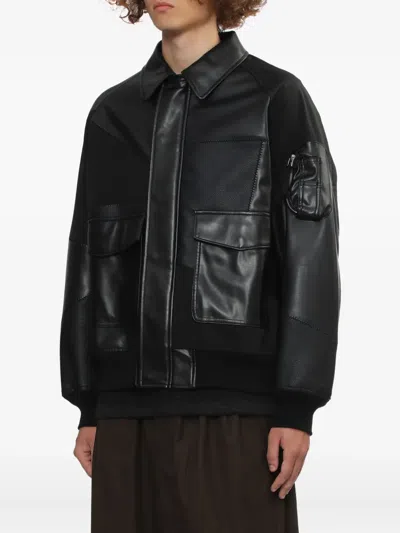 Comme Des Garçons Homme Deux Patchwork Panelled Jacket In Black